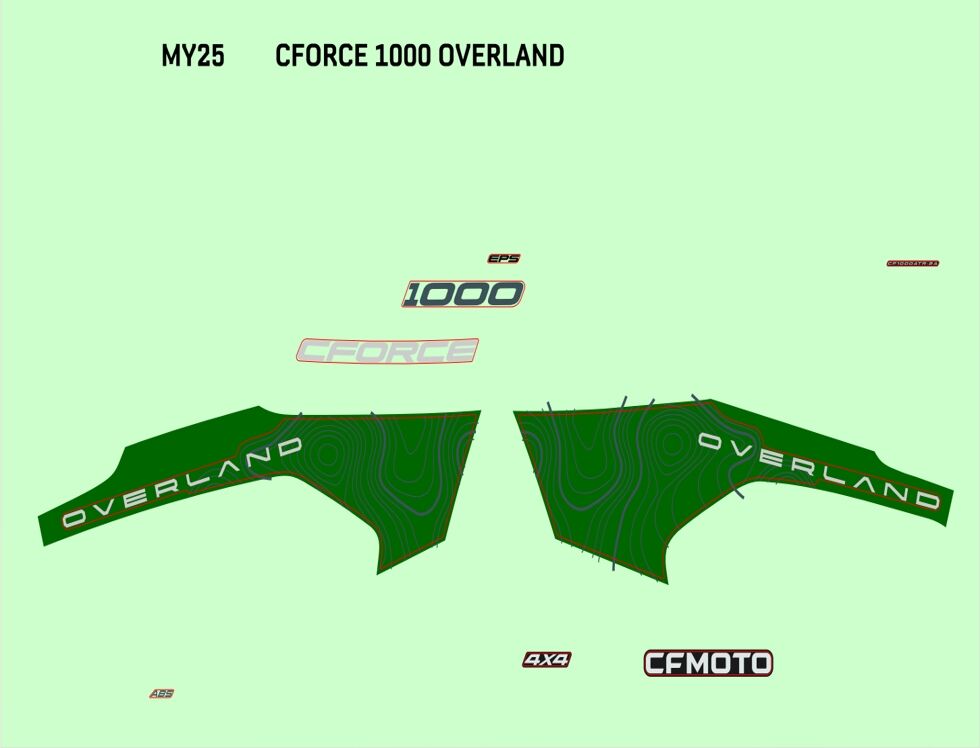 AUTOCOLANTS FOREST GREEN POUR CF 1000ATR 2A T3 EPS OVERLAND 2025