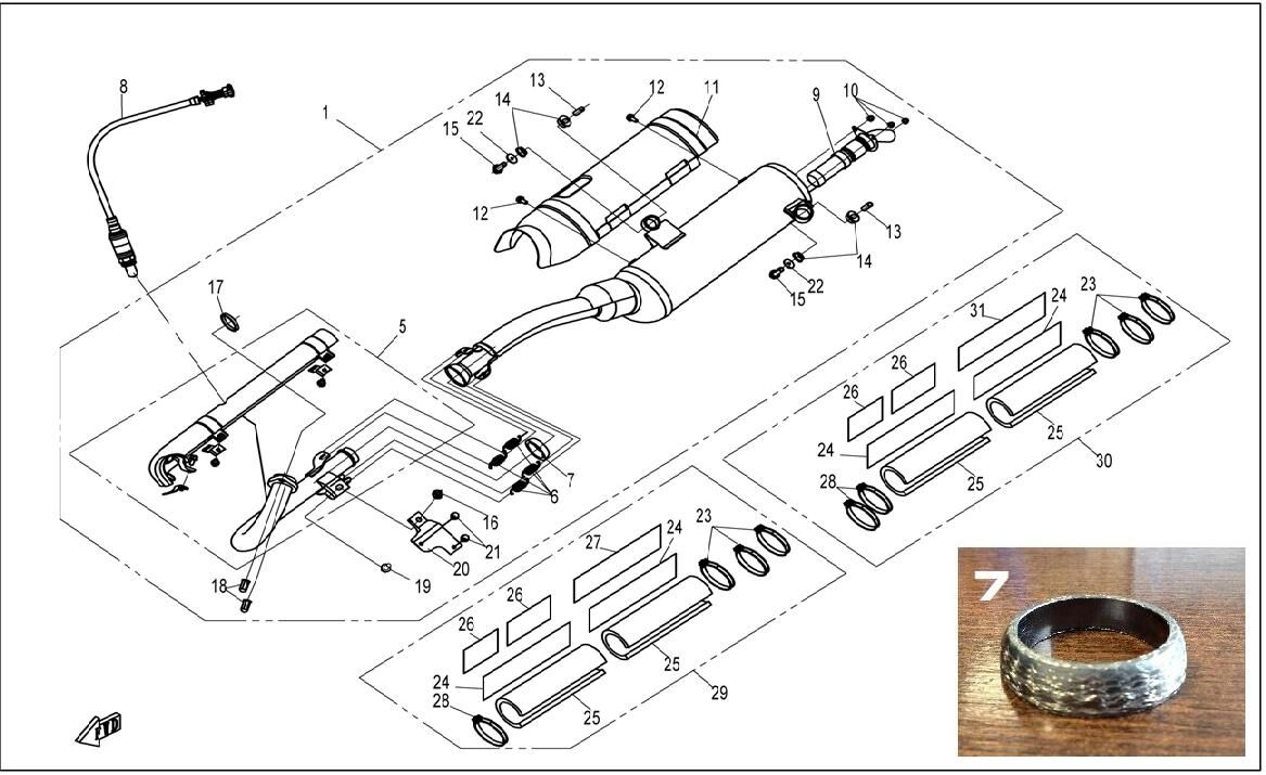 ECHAPPEMENT POUR CFORCE 625 COURT 2012
