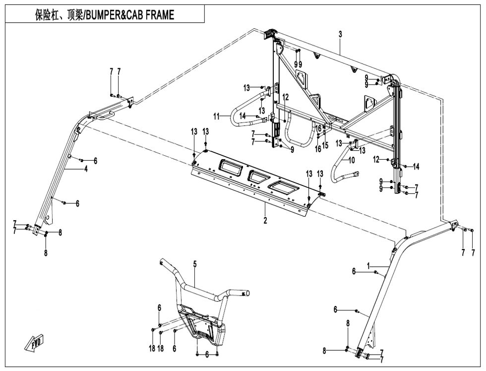 PARE CHOCS ET CADRE DE CABINE POUR UFORCE 1000 EPS BICYLINDRE 2025