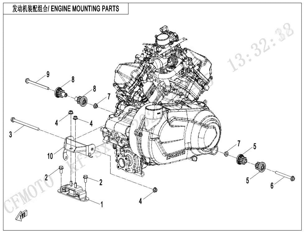 PIECES DE SUPPORT MOTEUR POUR ZFORCE 950 SPORT 4 PLACES 2025