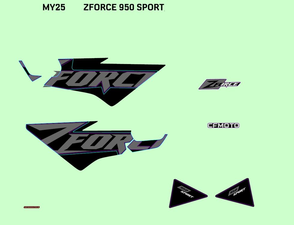 AUTOCOLANTS 2025 NEBULA BLACK POUR ZFORCE 950 SPORT 2025