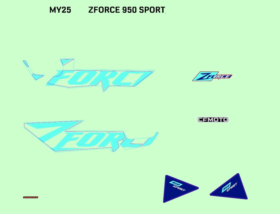 AUTOCOLANTS 2025 TWILIGHT BLUE POUR ZFORCE 950 SPORT 2025
