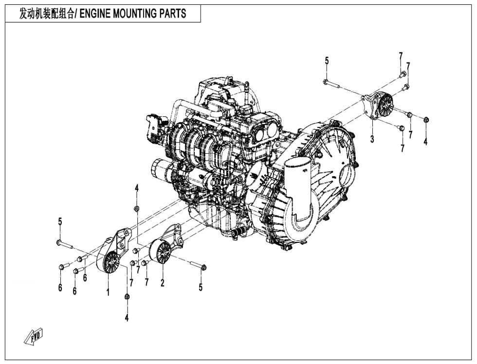 PIECES DE SUPPORT MOTEUR POUR UFORCE 1000 PRO HIGHLAND 2025