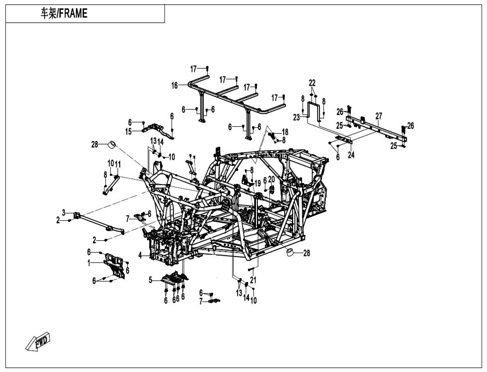 CHASSIS POUR UFORCE 1000 PRO 3 CYLINDRES 2025