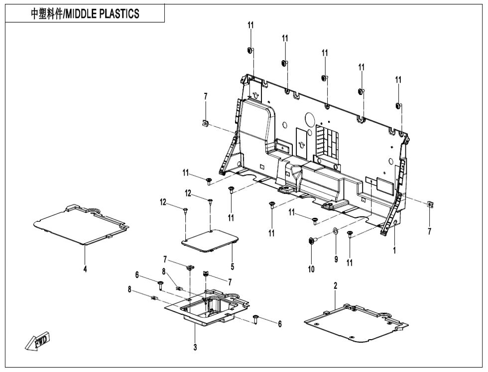 PLASTIQUES CENTRAUX POUR UFORCE 1000 PRO 3 CYLINDRES 2025