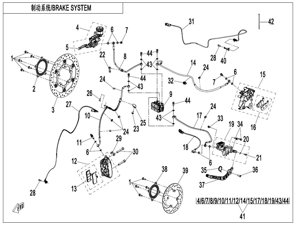 SYSTEME DE FREINAGE POUR CF 450 SR TC 2025