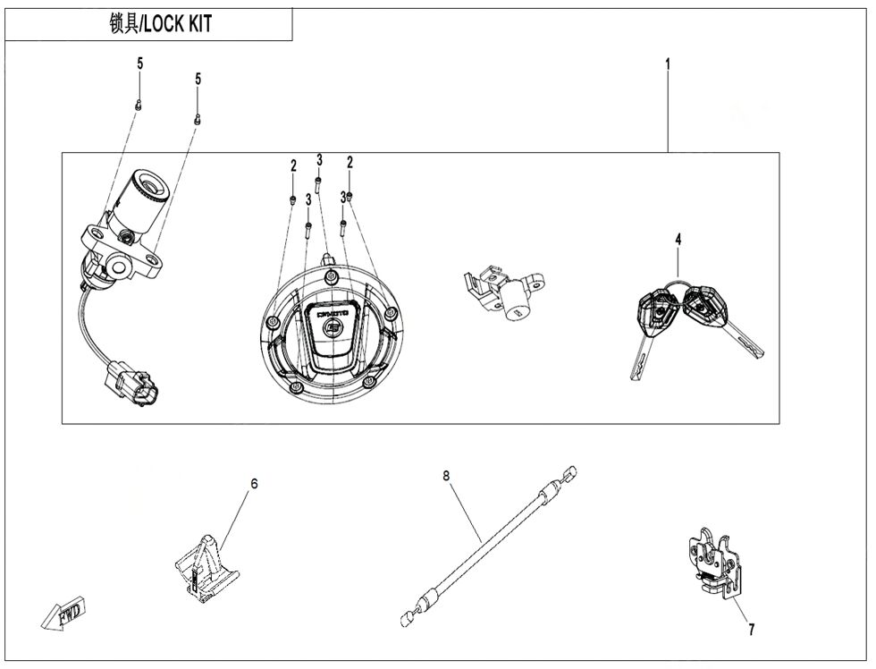 KIT DE VERROUILLAGE POUR CF 450 MT 2025