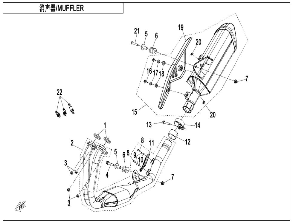 SILENCIEUX POUR CF 450 MT 2025