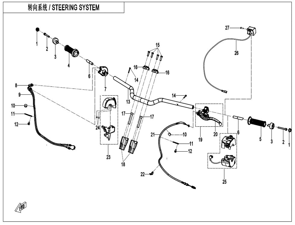 SYSTEME DE DIRECTION POUR CF 450 MT 2025