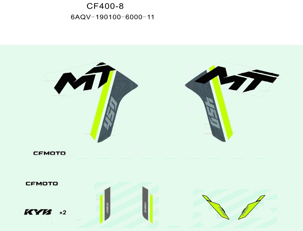 KITS D AUTOCOLANTS TUNDRA GREY POUR CF 450 MT 2025