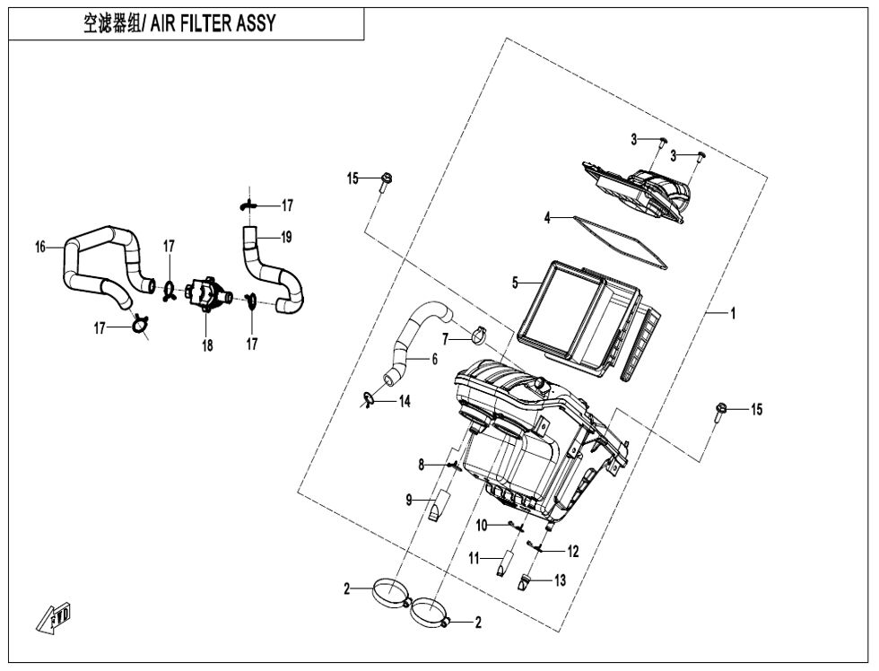 ENSEMBLE FILTRE A AIR POUR CF 450 MT 2025