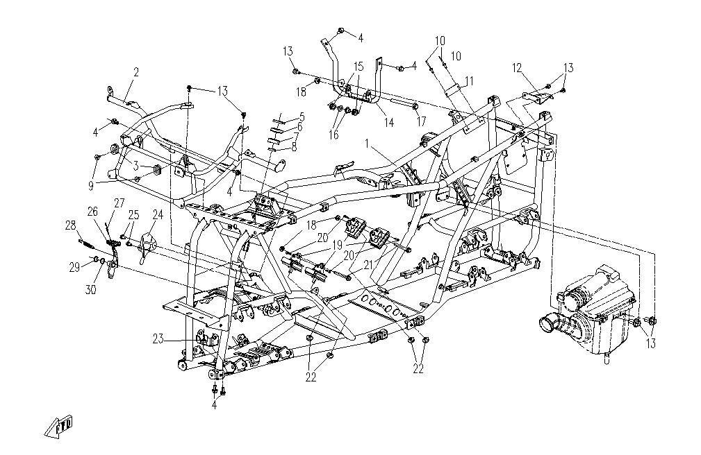 CHASSIS POUR CFORCE 625 COURT 2012