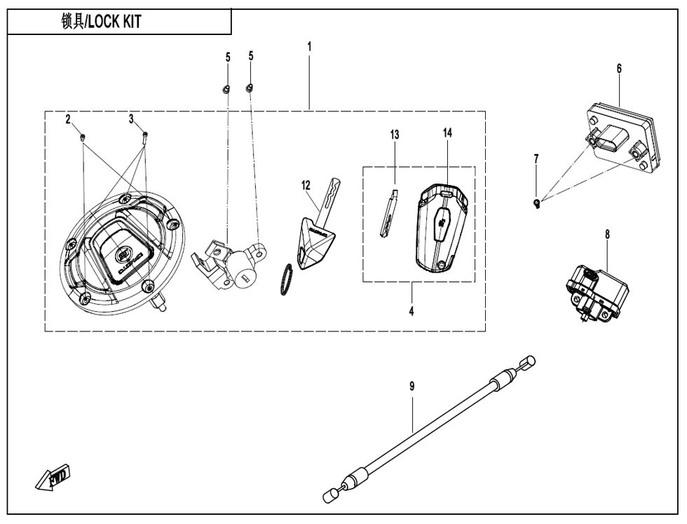 KIT DE VERROUILLAGE AVANCE POUR CF 800 NK ADVANCE 2025