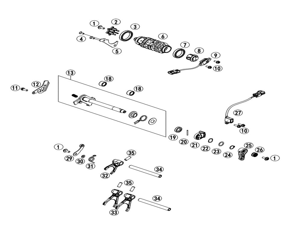 MECANISME DE CHANGEMENT DE VITESSE POUR CF 800 NK ADVANCE 2025