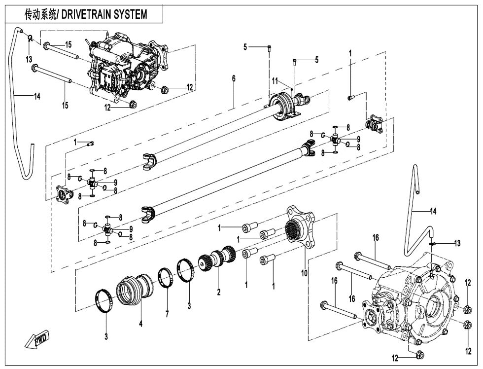 SYSTEME DE TRANSMISSION POUR UFORCE 1000 XL BICYLINDRE 2025
