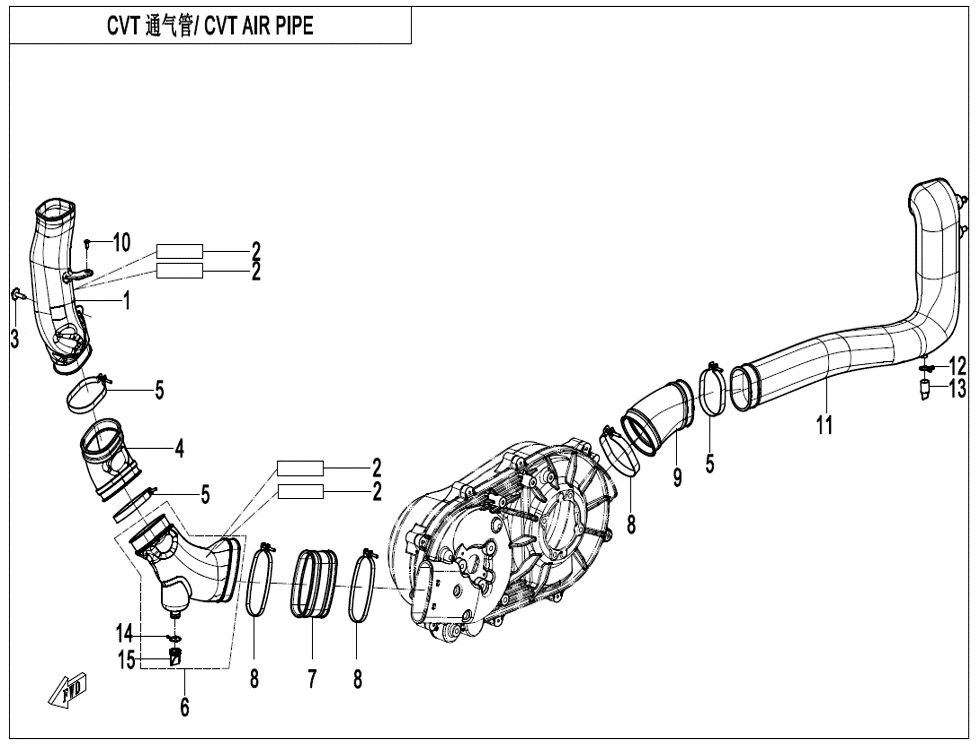 TUYAU D AIR CVT POUR CFORCE 520 T3 LONG EPS EXPERT 2025