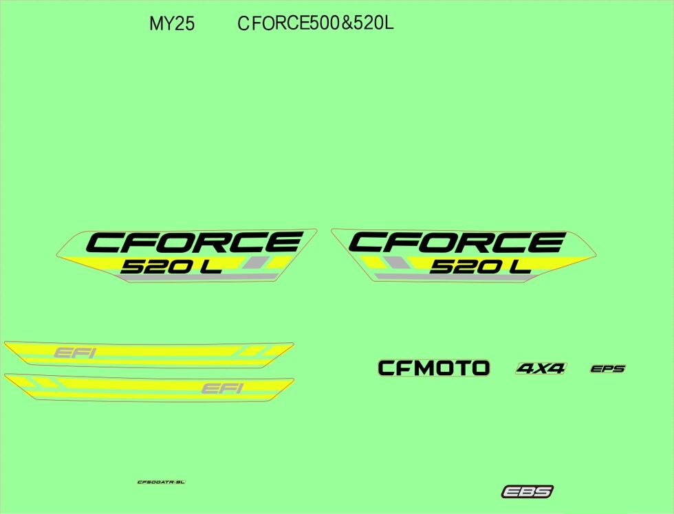 KITS D AUTOCOLANTS MAGMA RED POUR CFORCE 520 T3 LONG BASIC 2025