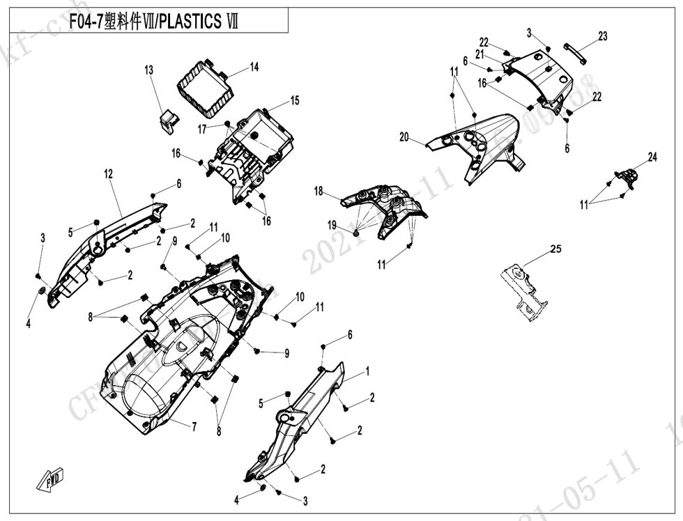 PLASTIQUES 7 SPORT POUR CF 800MT SPORT PLUS 2025