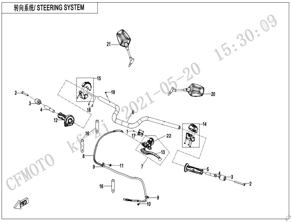 SYSTEME DE DIRECTION SPORT POUR CF 800MT SPORT PLUS 2025