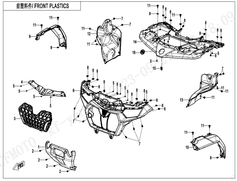 PLASTIQUES AVANT POUR CFORCE 1000 SR 2024