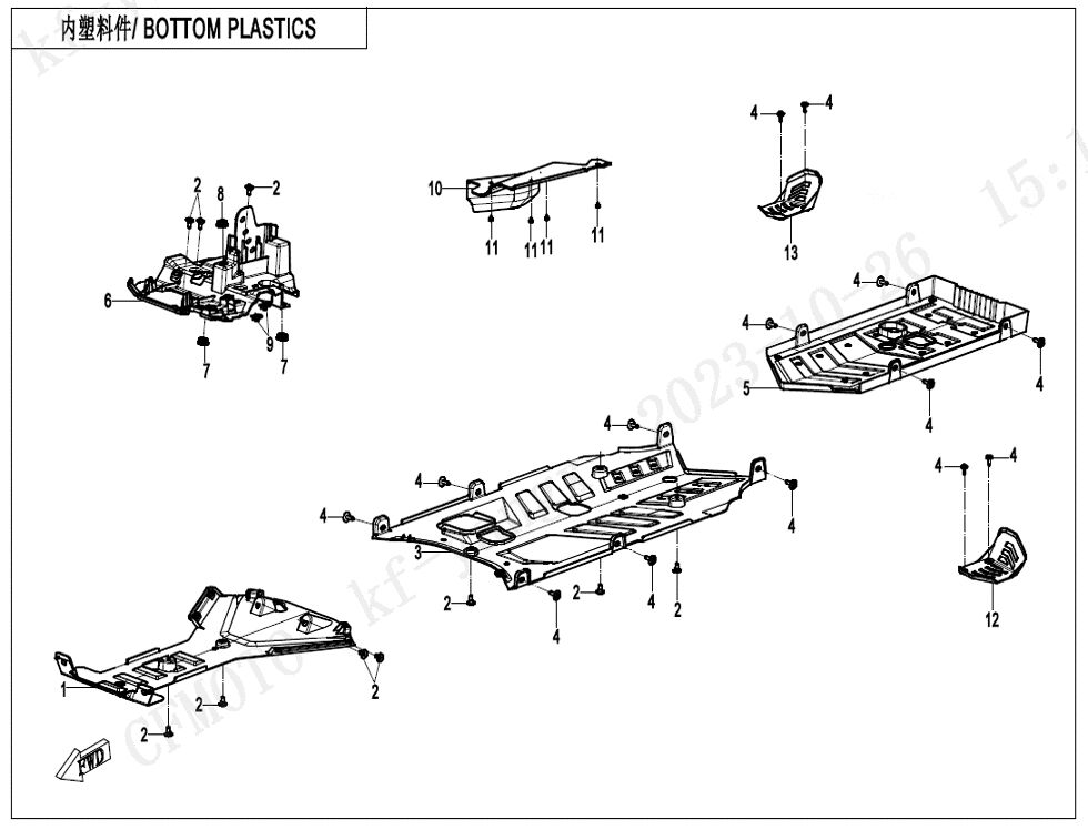 PLASTIQUES INFERIEURS POUR CF 1000ATR 2 ABS 2024