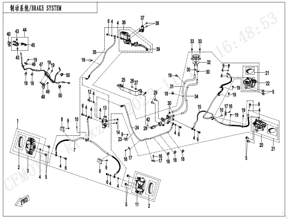SYSTEME DE FREINAGE DROIT POUR CFORCE 1000 SR 2024