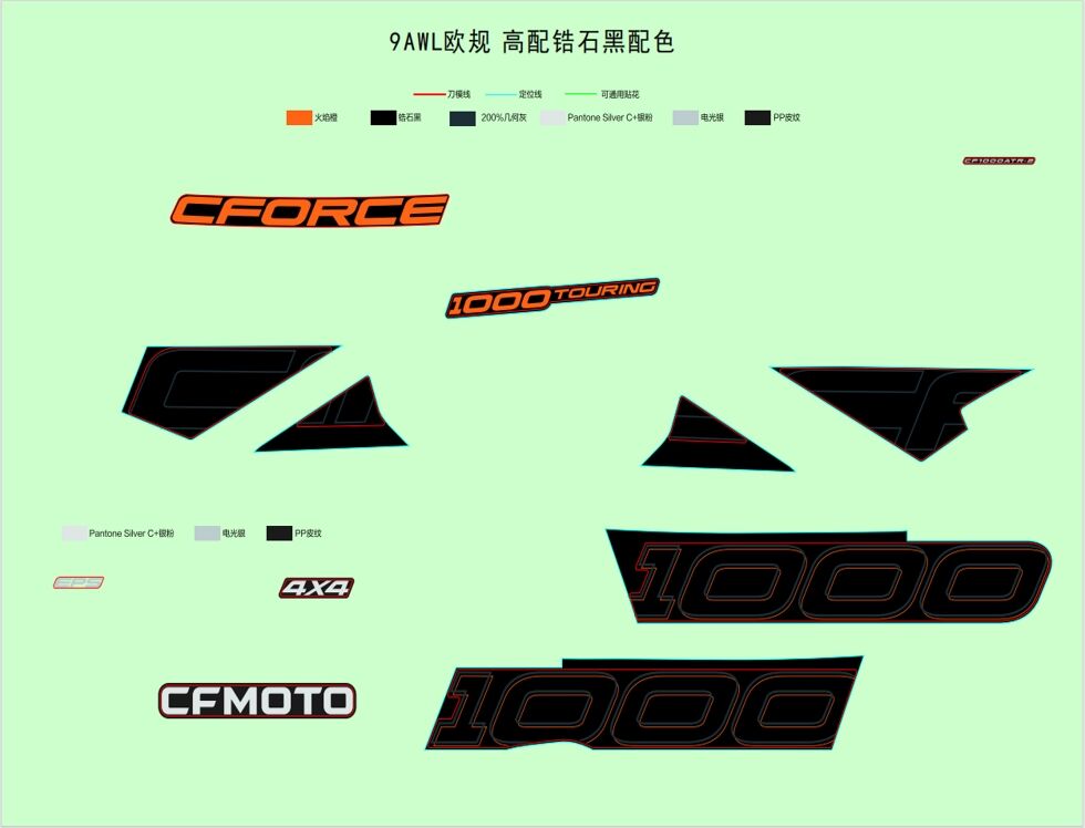 AUTOCOLANTS 2024 ZIRCON BLACK POUR CF 1000ATR 2 ABS 2025