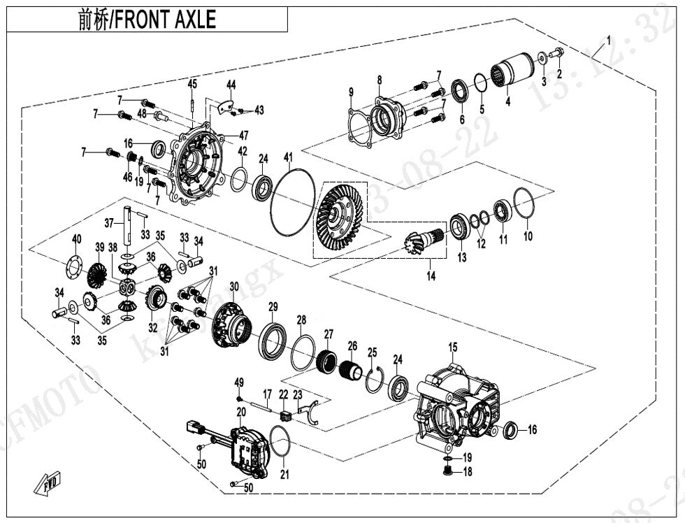 ESSIEU AVANT POUR CFORCE 850 T3 2024