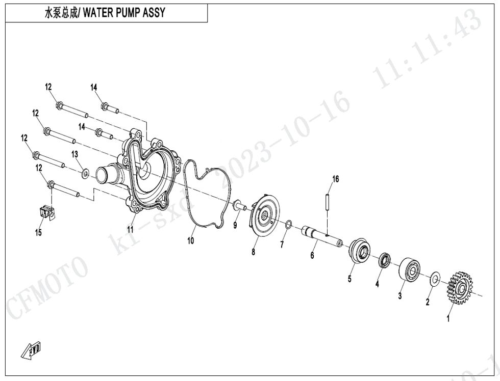 ENSEMBLE DE POMPE A EAU POUR CFORCE 850 T3 2024