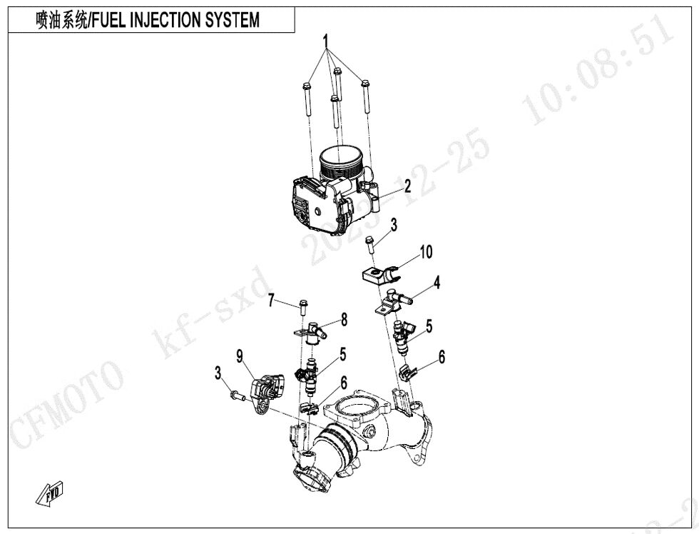 SYSTEME D INJECTION DE CARBURANT POUR CFORCE 1000 SR 2024