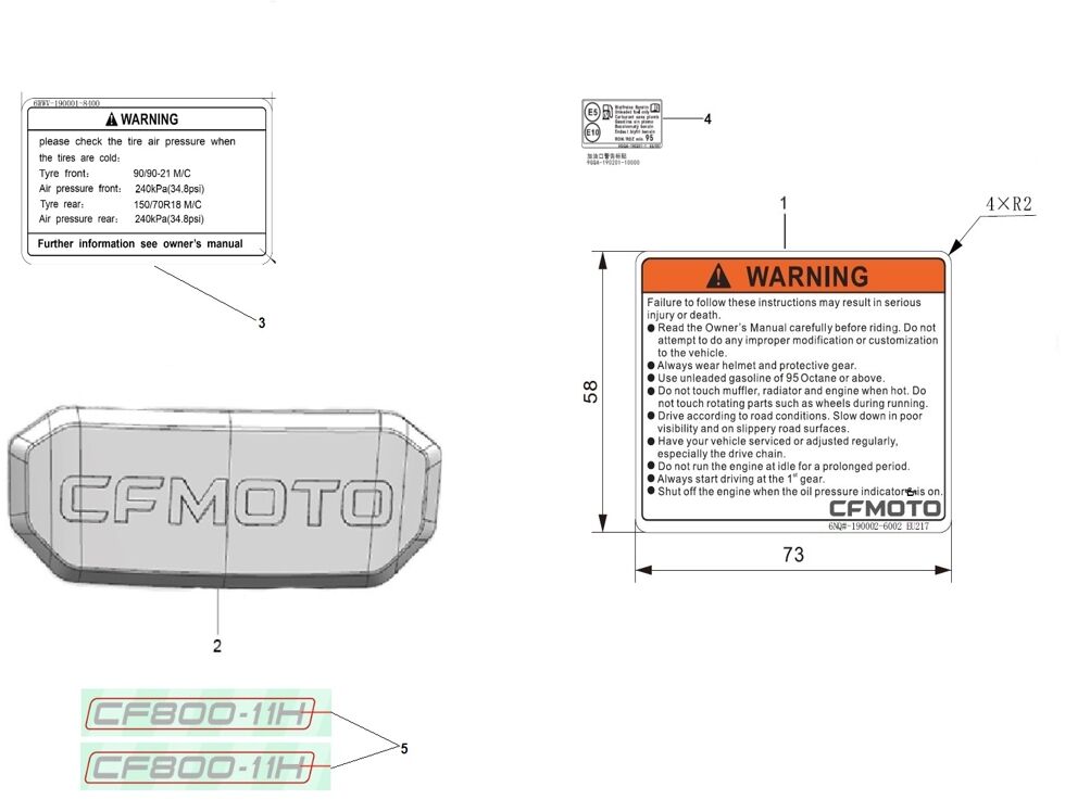 AUTOCOLANTS POUR CF 800 MT X 2025