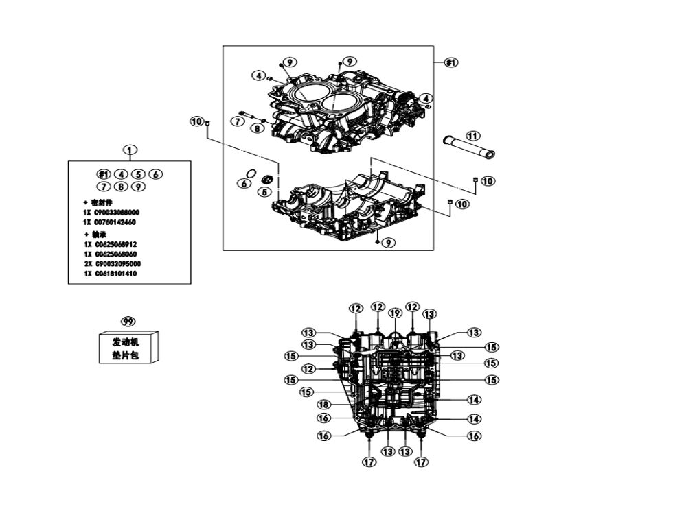 CARTER MOTEUR POUR CF 800 MT X 2025