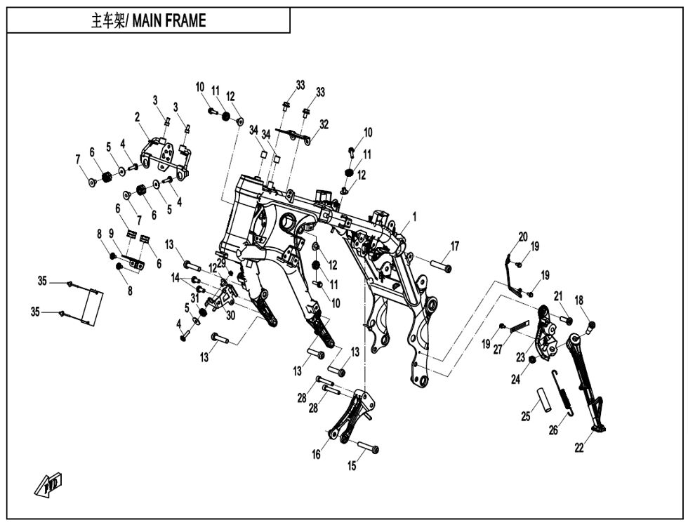 CHASSIS PRINCIPAL POUR CF 800 NK SPORT 2024