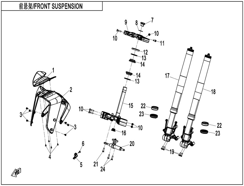 SUSPENSION AVANT AVANCEE POUR CF 800 NK ADVANCE TC 2024