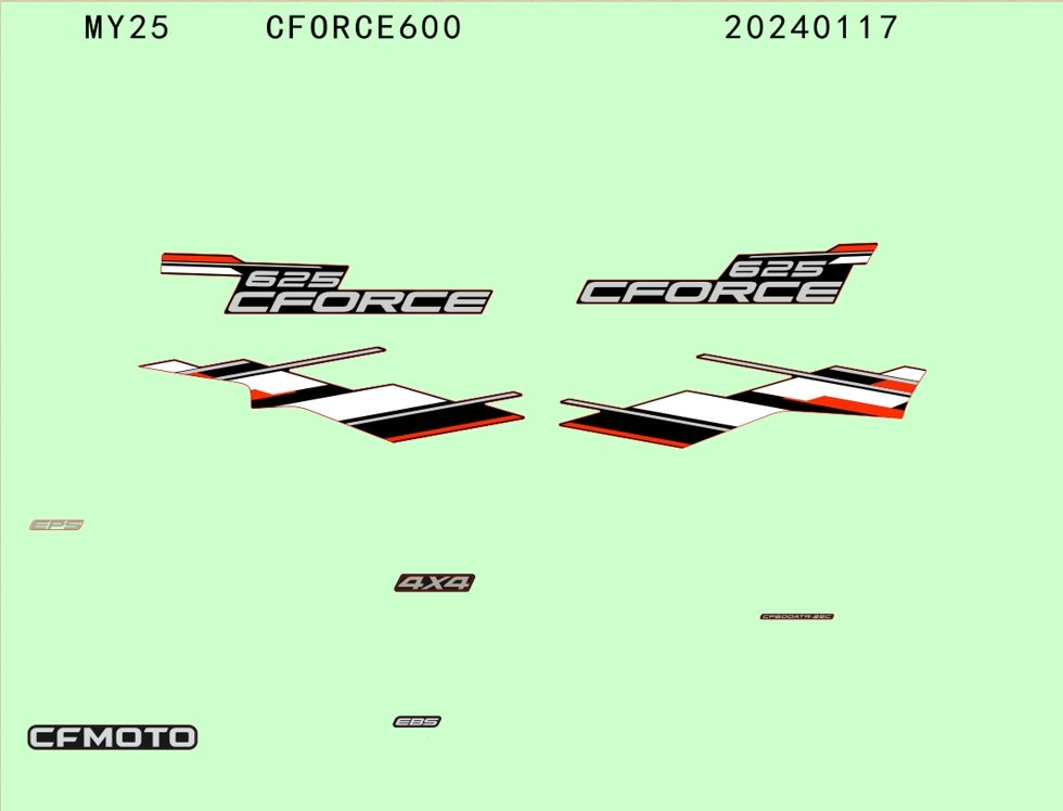KITS D AUTOCOLANTS HUNTER GREEN POUR CF 625 T3 R BASIC 2025