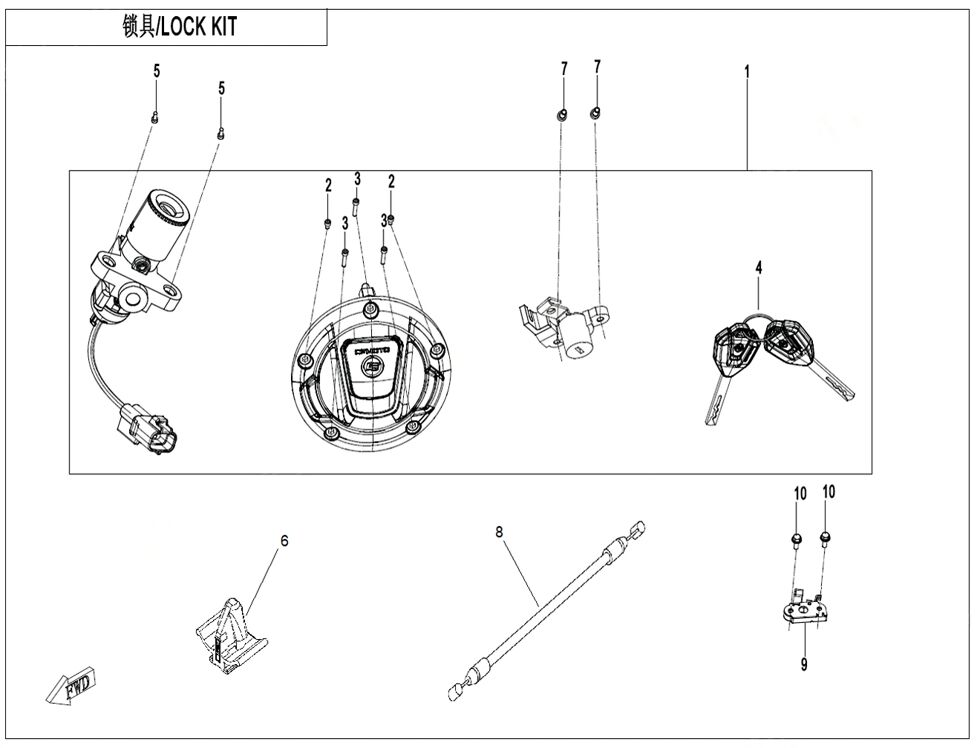 KIT DE VERROUILLAGE POUR CF 675 NK 2025