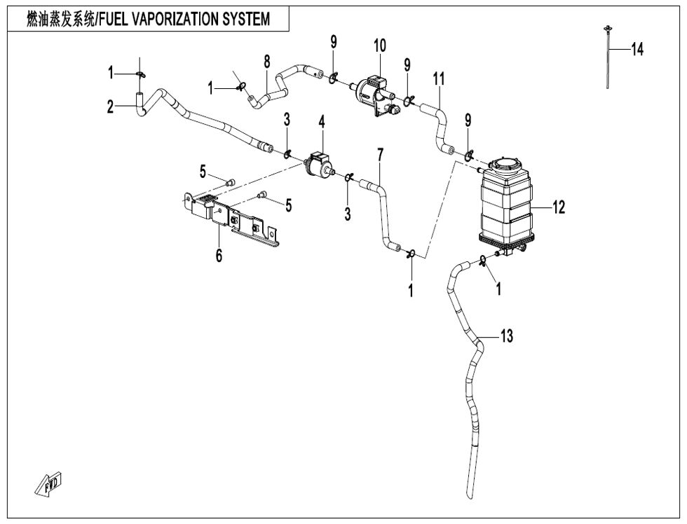 SYSTEME DEVAPORATION DU CARBURANT POUR CF 675 NK 2025