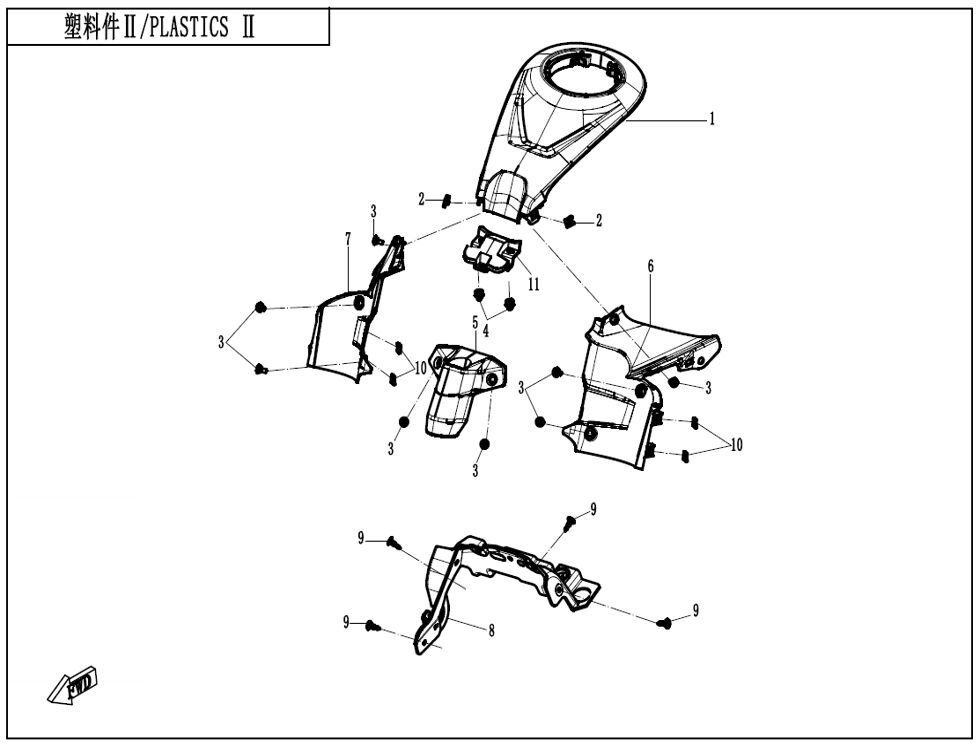 PLASTIQUES 2 POUR CF 675 SR R 2025