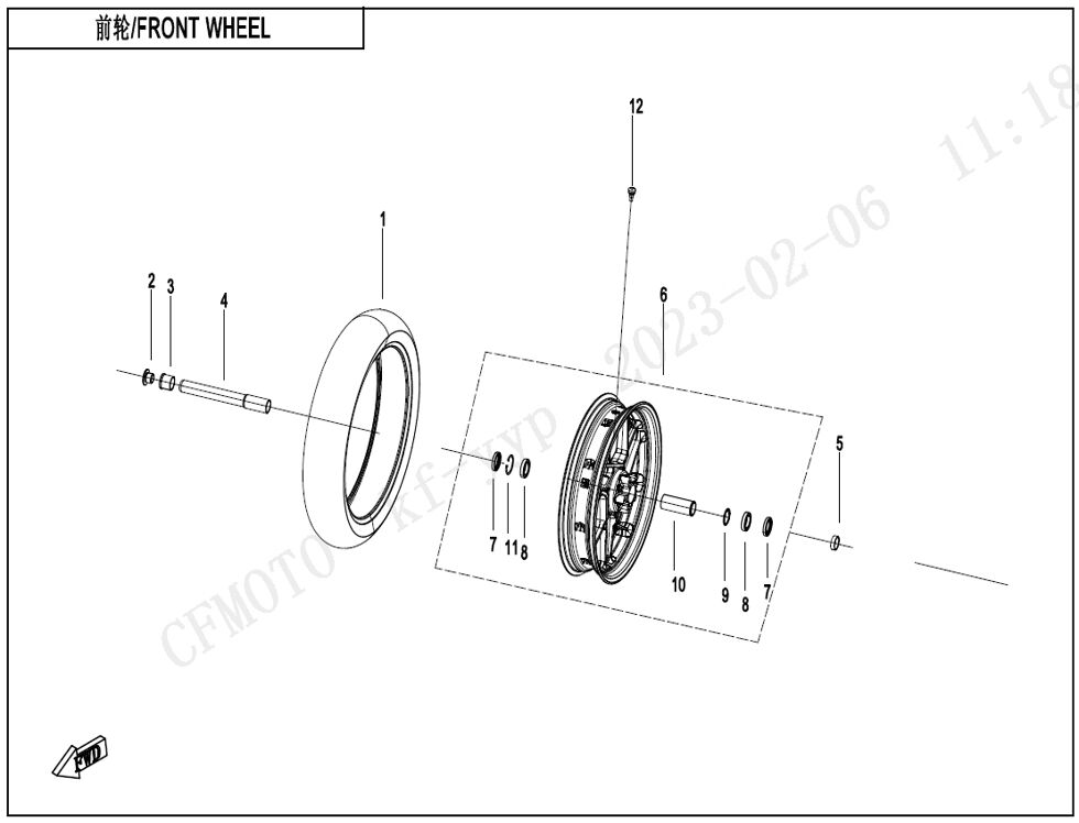 ROUE AVANT POUR CF 800 NK ADVANCE 2025