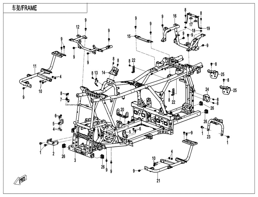 CHASSIS POUR CF 1000ATR 2 ABS 2025