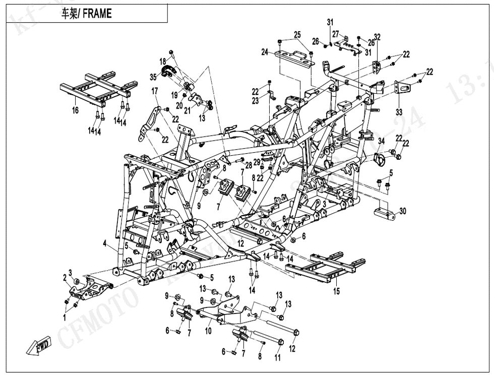 CHASSIS POUR CFORCE 625 R T3 COURT 2024