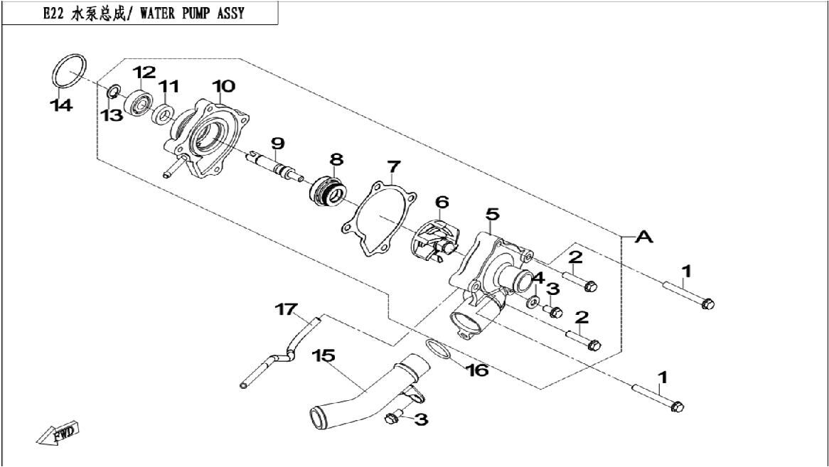 POMPE A EAU POUR CFORCE 625 COURT 2012