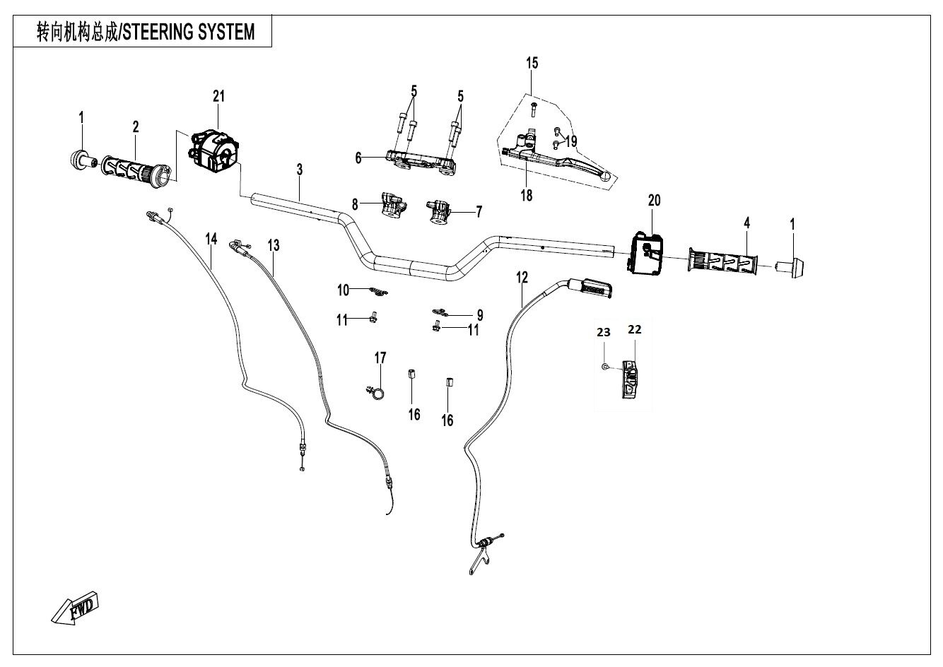 SYSTEME DE DIRECTION POUR CF 125 NK 2025