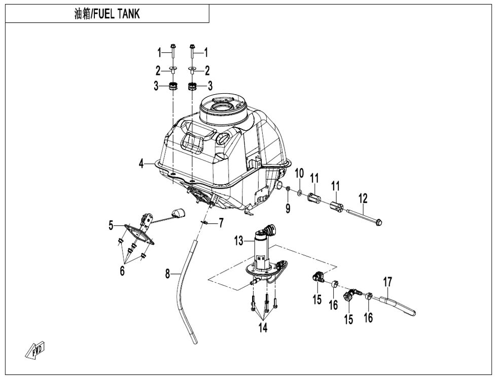 RESERVOIR DE CARBURANT POUR CF 125 NK 2025