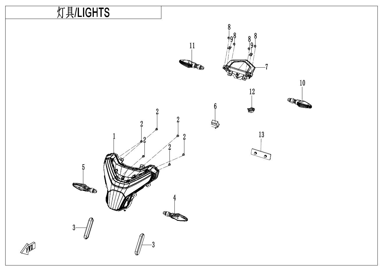 FEUX POUR CF 125 NK 2025