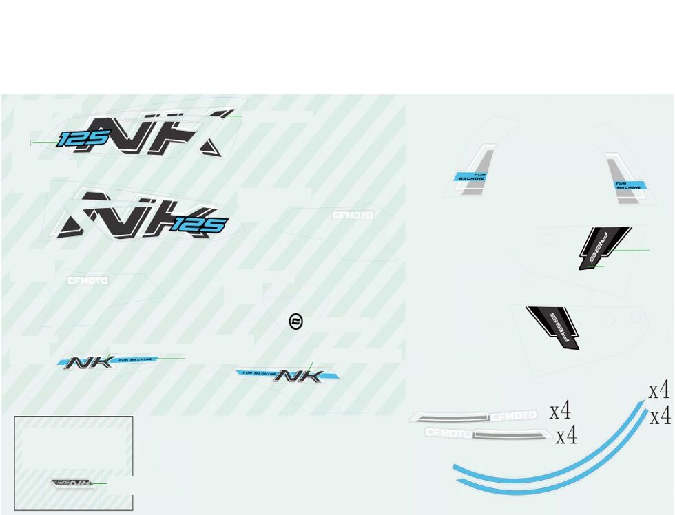 AUTOCOLANTS GEM POUR CF 125 NK 2025