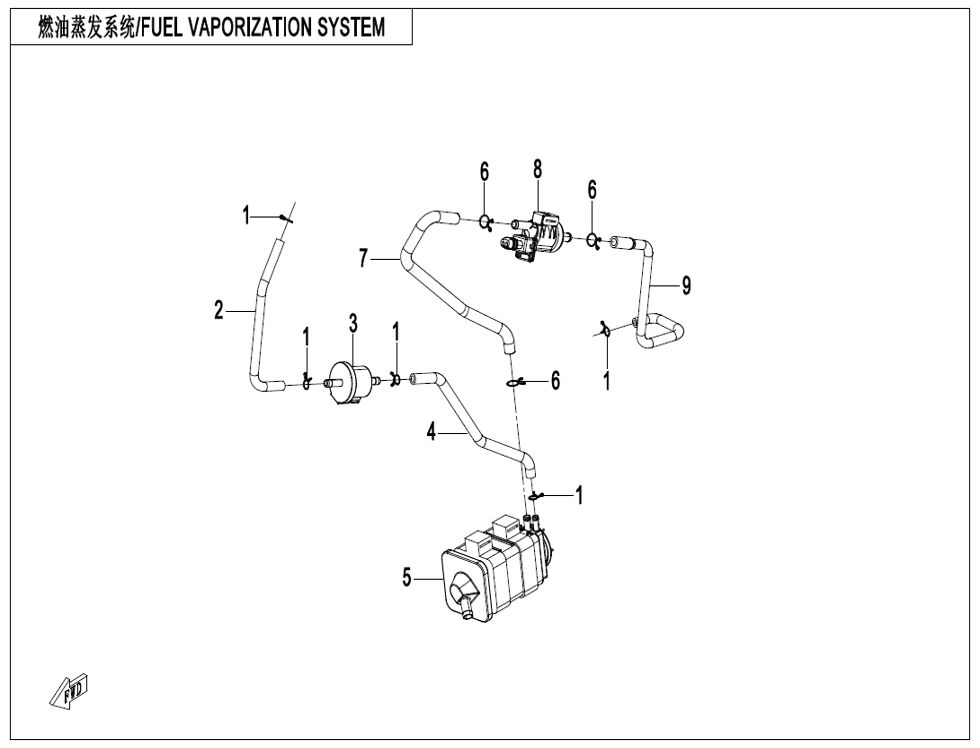 SYSTEME DEVAPORATION DU CARBURANT POUR CF 125 NK 2025