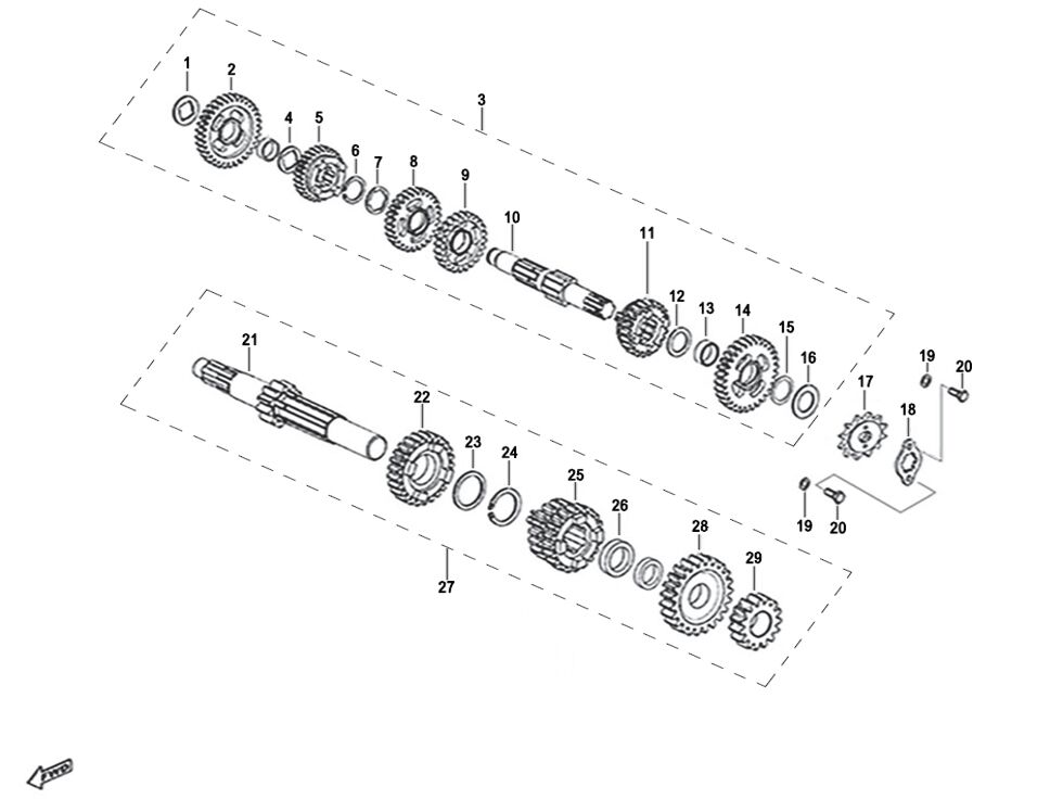 TRANSMISSION POUR CF 125 NK 2025
