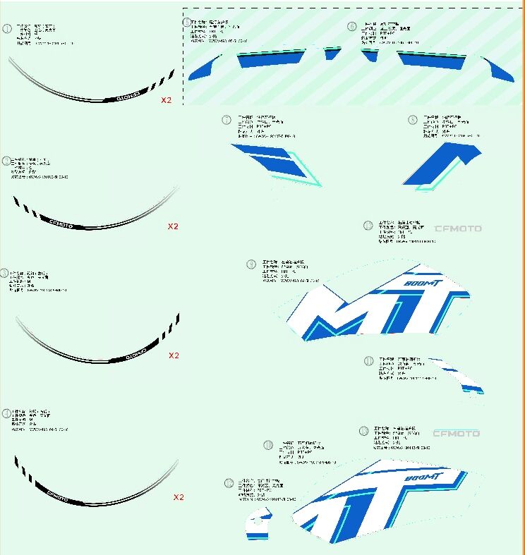 AUTOCOLANTS EDITION EXPLORE BLANC ETOILE POUR CF 800MT EXPLORE 2025
