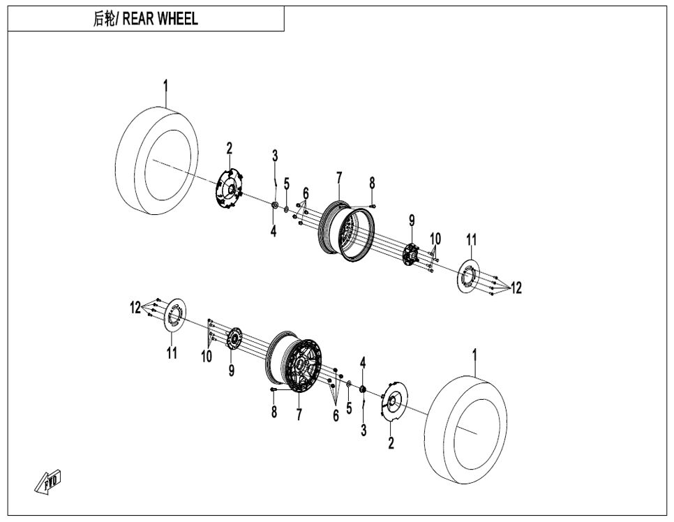 ROUE ARRIERE POUR CF U6 EV 2025
